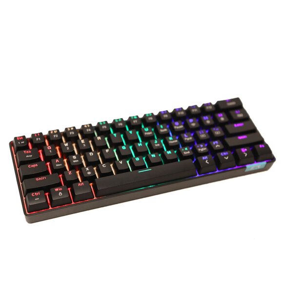 Gaming RBG Keyboard Wired Wireless Bluetooth Rainbow Backlit Black Light 61 Keys - Picture 1 of 11